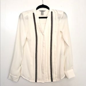 Off white/ cream. Sheer blouse